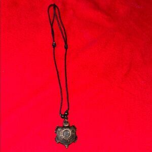 Turtle Pendant Necklace with Black Cord